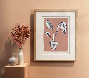 Pink plant print