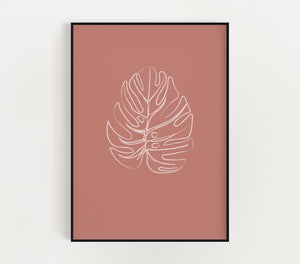 Pink Leaf Print