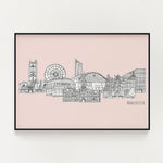 Manchester skyline print pink