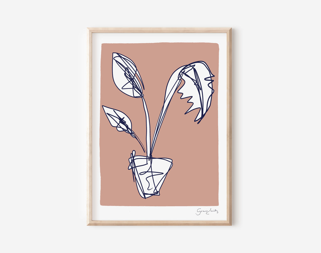 Pink plant print