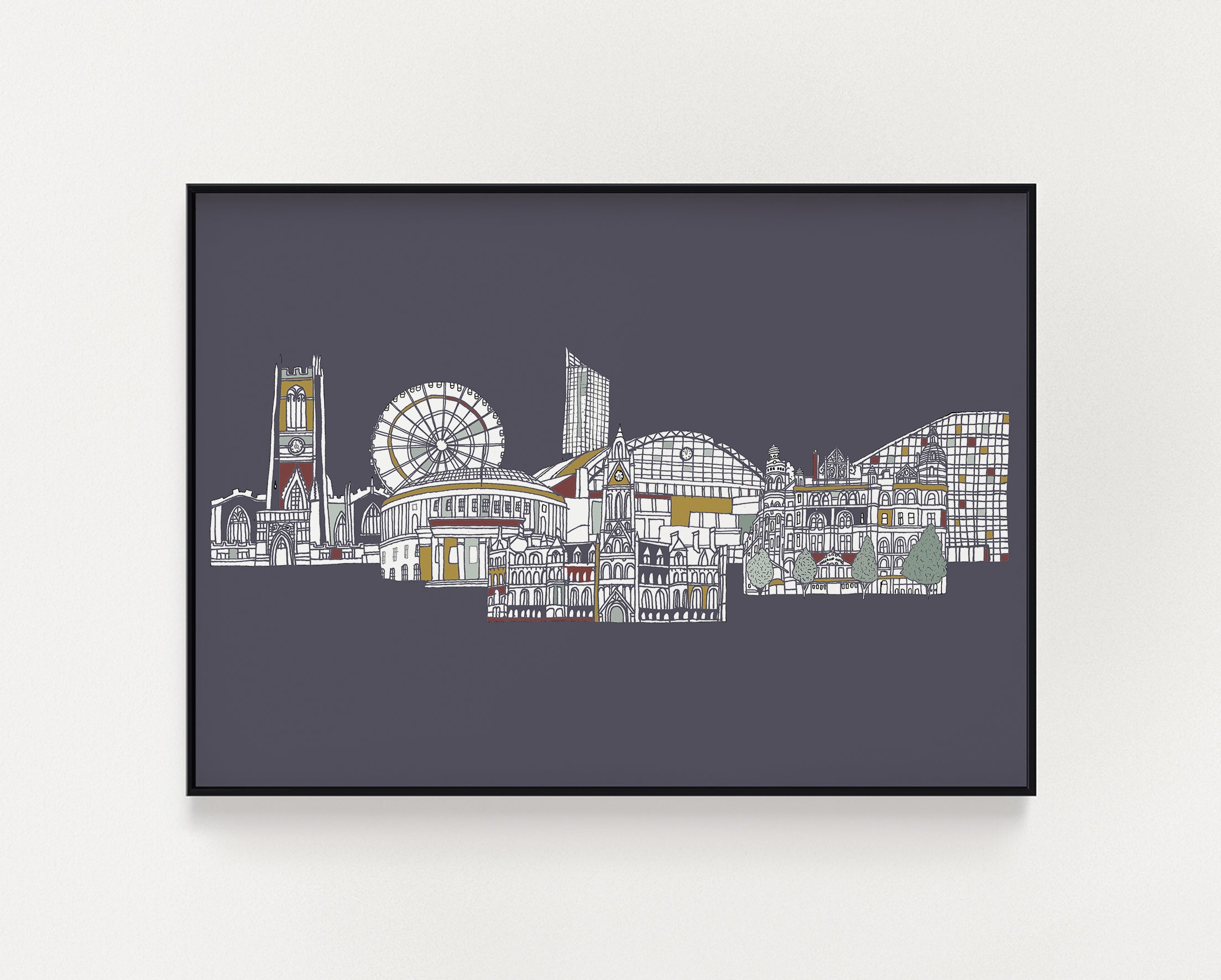 Manchester landmarks print