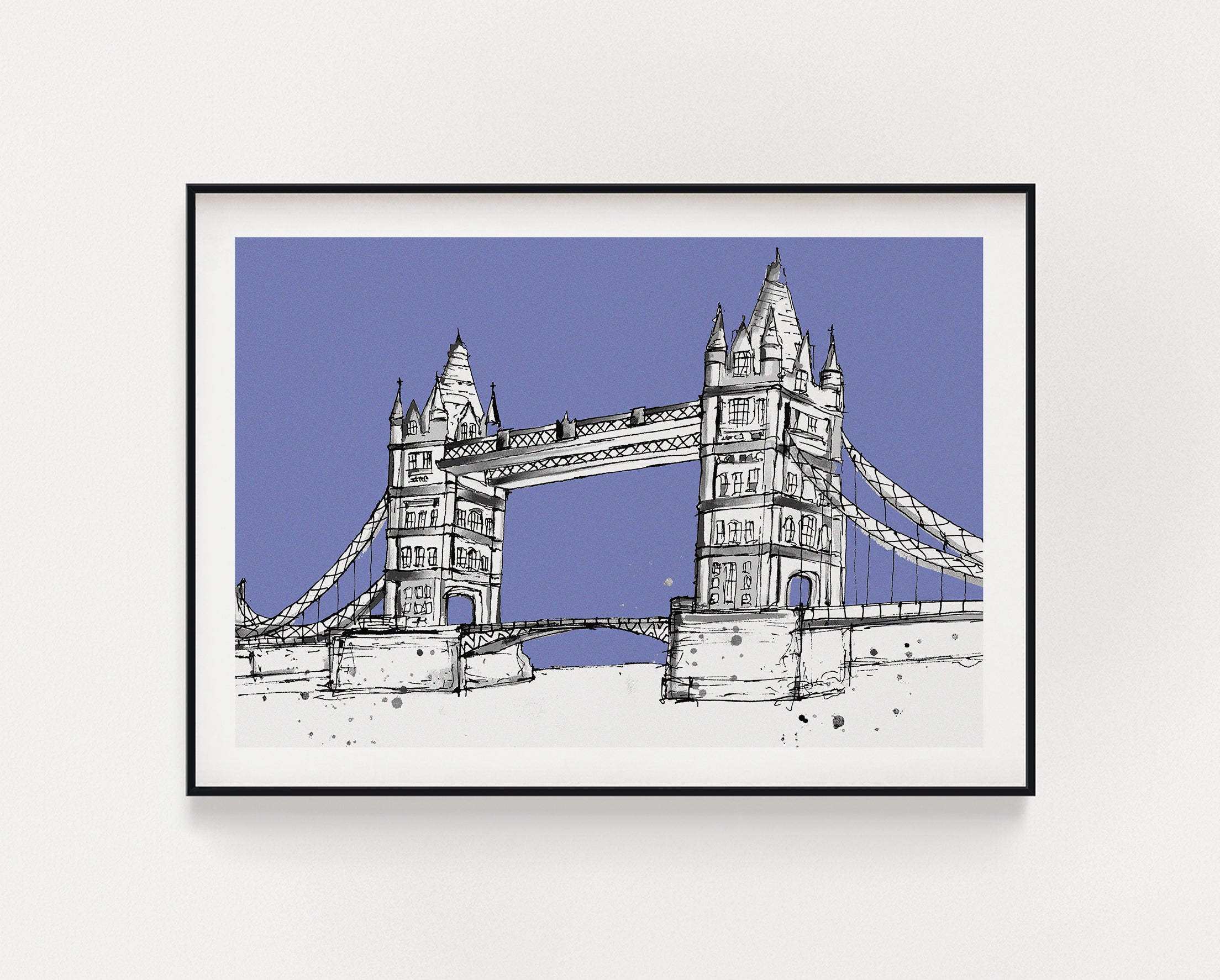 Tower Bridge London purple print