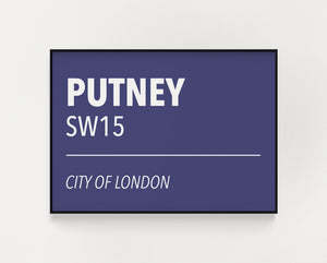 Putney road sign print