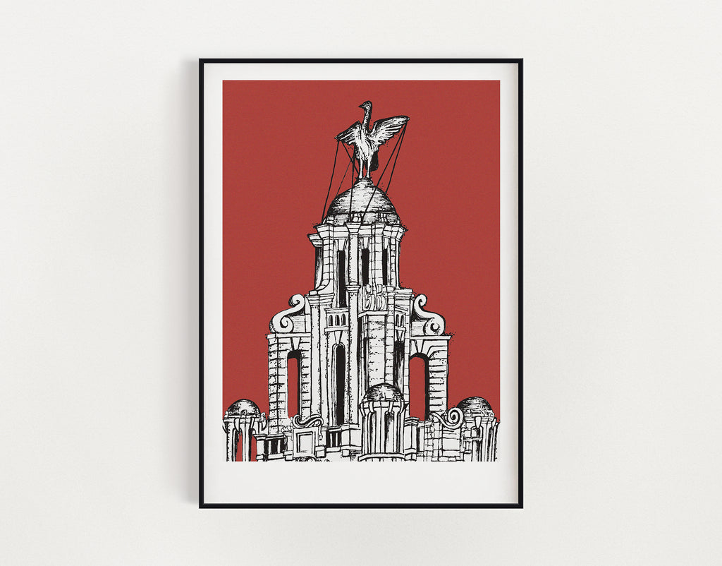 Liverbuilding red print - Liverpool print