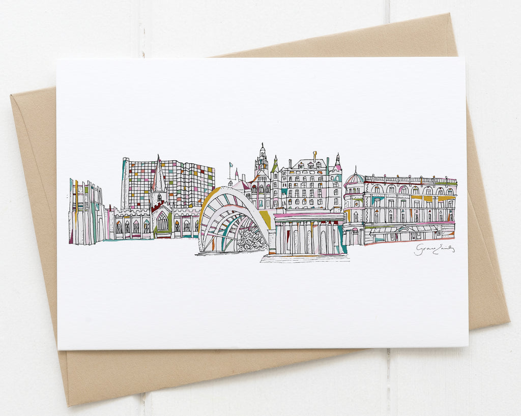 Sheffield landmarks card white