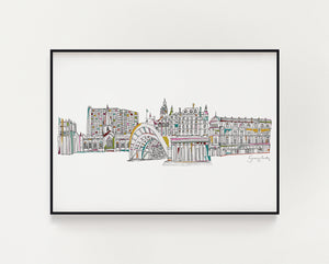 Sheffield landmarks print white