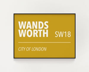 Wandsworth road sign print