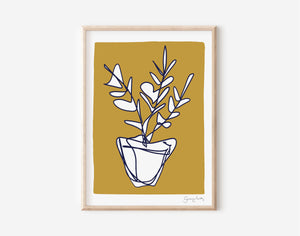Mustard plant print