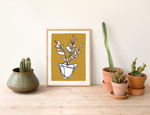 Mustard plant print