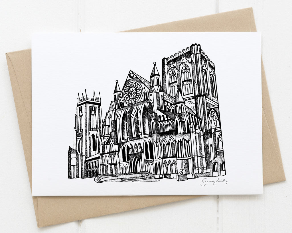 York Minster black and white card