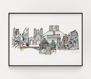 York landmarks print